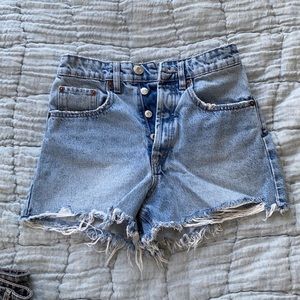 Zara High Waisted Denim Shorts